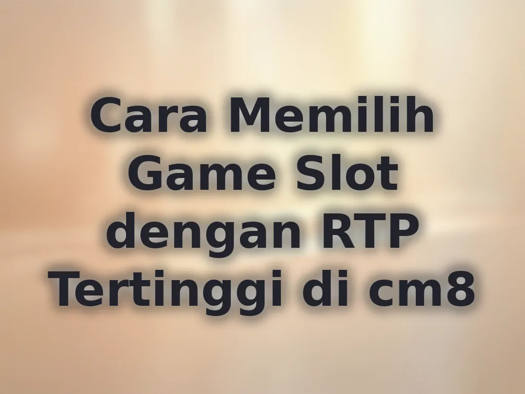 Cara Memilih Game Slot dengan RTP Tertinggi di cm8