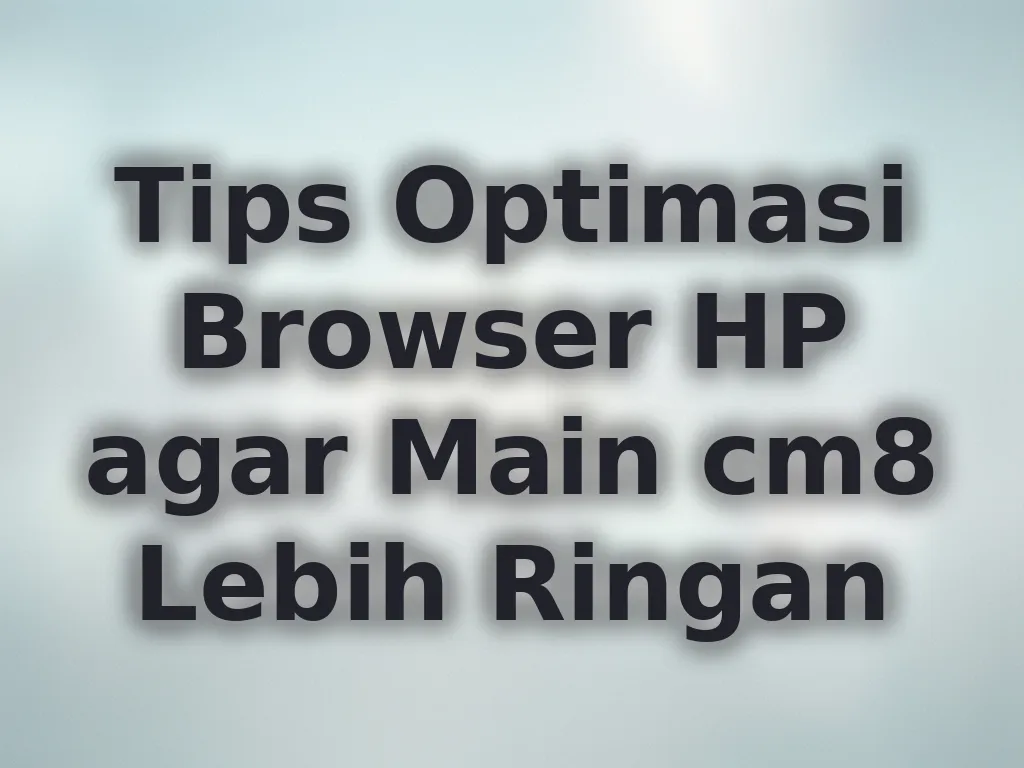 Tips Optimasi Browser HP agar Main cm8 Lebih Ringan